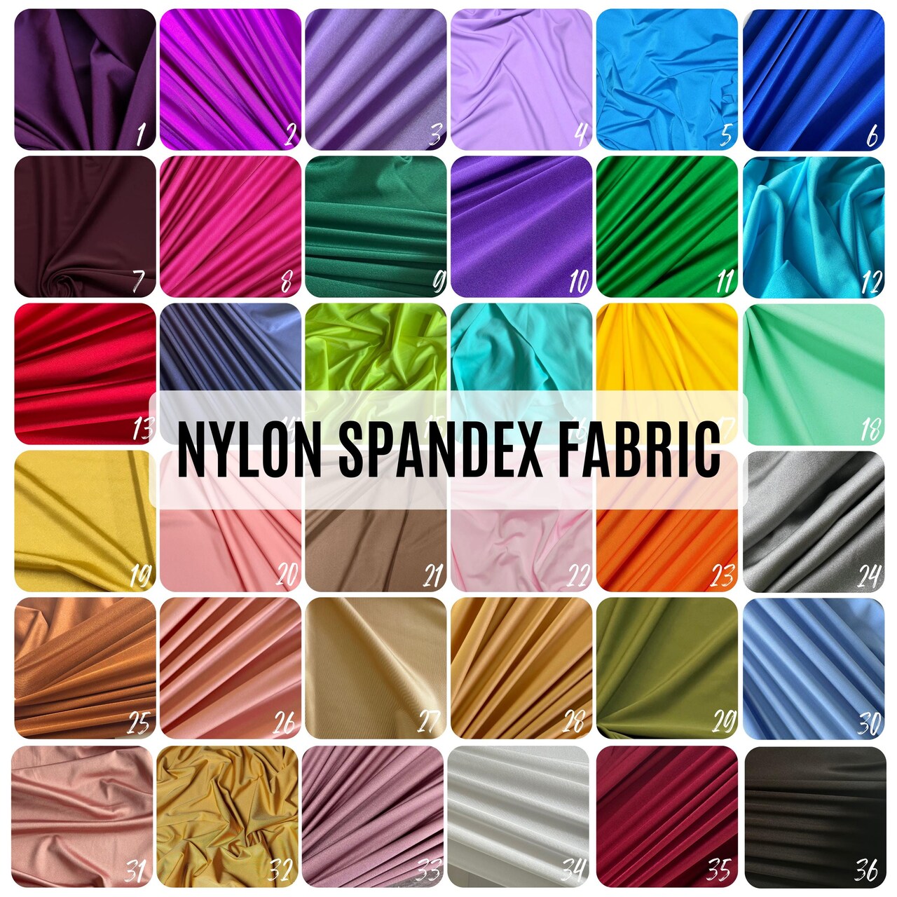 Nylon Spandex Fabric by the Yard, 60" Wide 4-Way Stretch Milliskin Fabric for Activewear, Swimwear, Dancewear